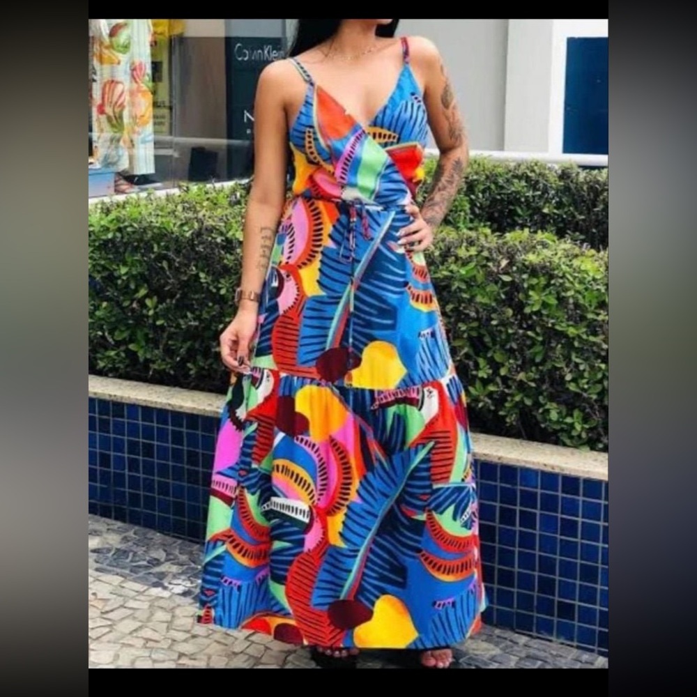 Farm Rio Colorful Wrap Dress